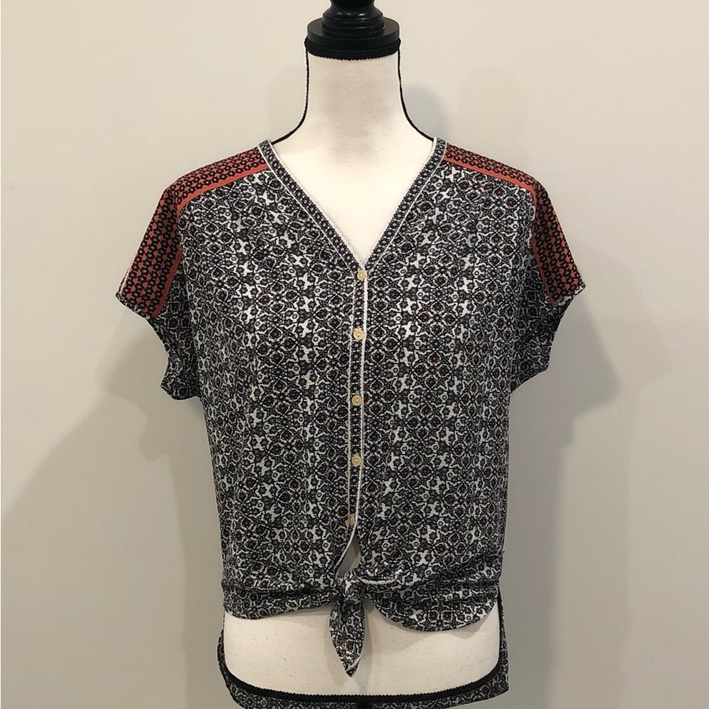Max Studio Tie Front Blouse